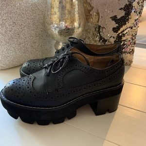 Jeffrey Campbell Leather platform brogues